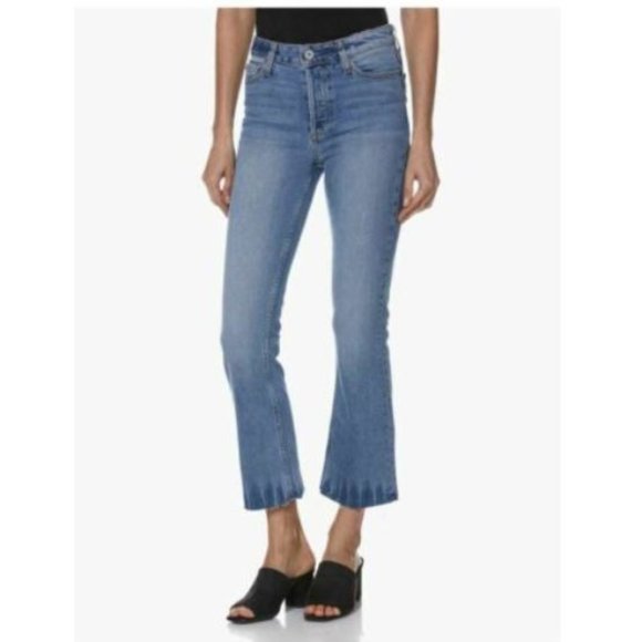PAIGE Denim - PAIGE Colette Crop Flare Raw Hem Jean High Waist